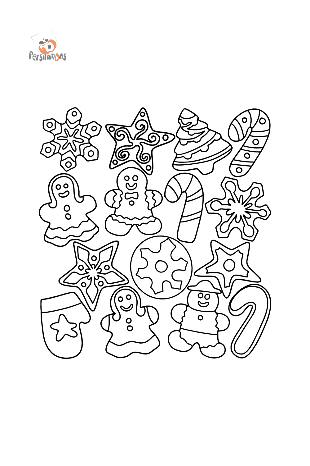 Gingerbread set - Christmas coloring pages online and printable