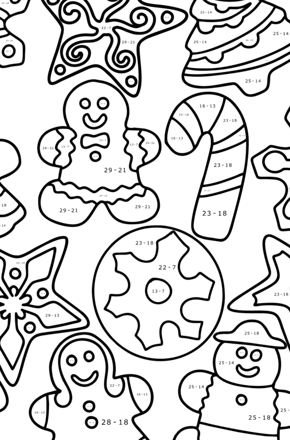 Gingerbread set - Christmas coloring pages online and printable