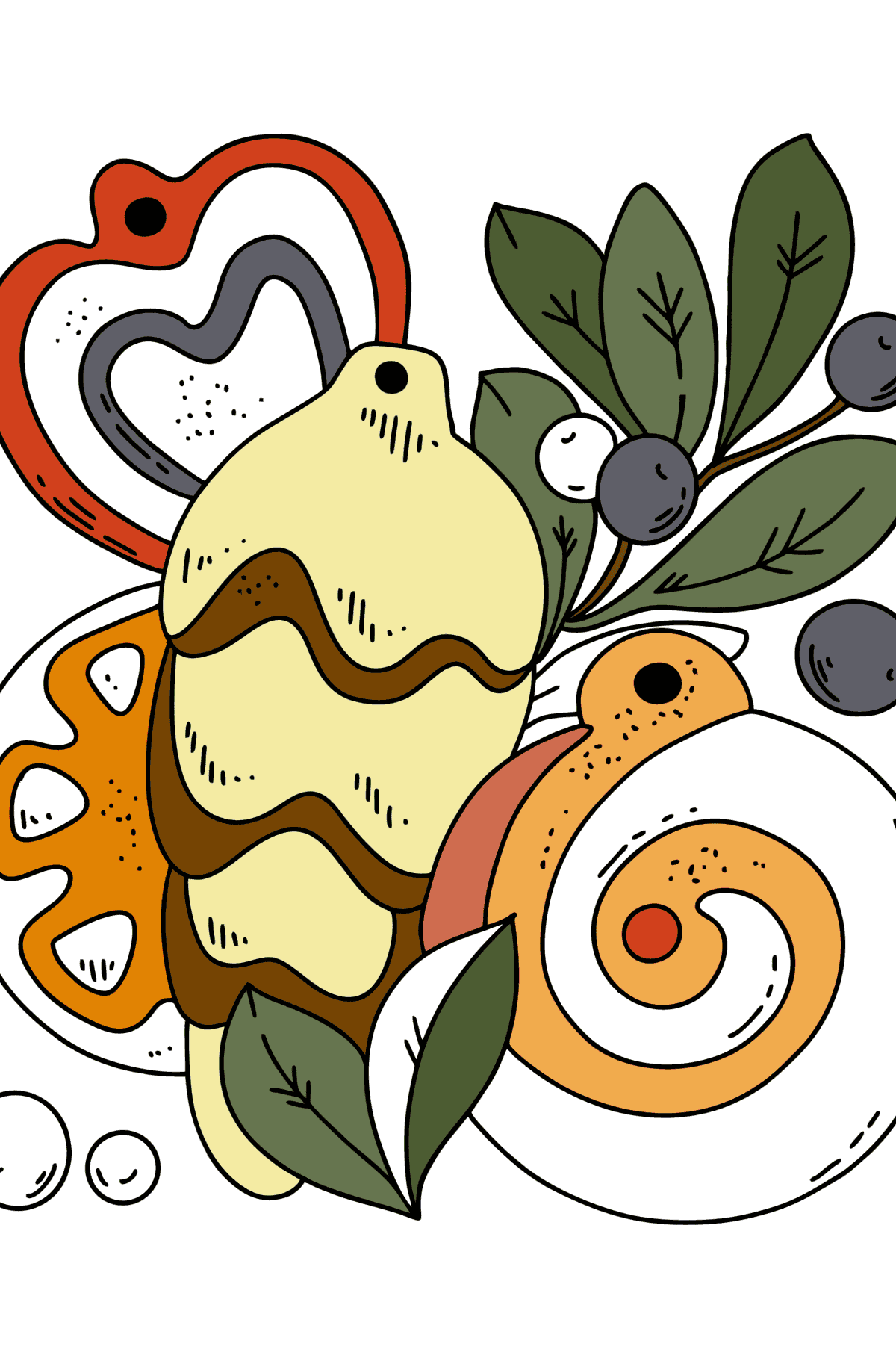 Disegno Cono e pan di zenzero da colorare - Disegni da colorare per adulti