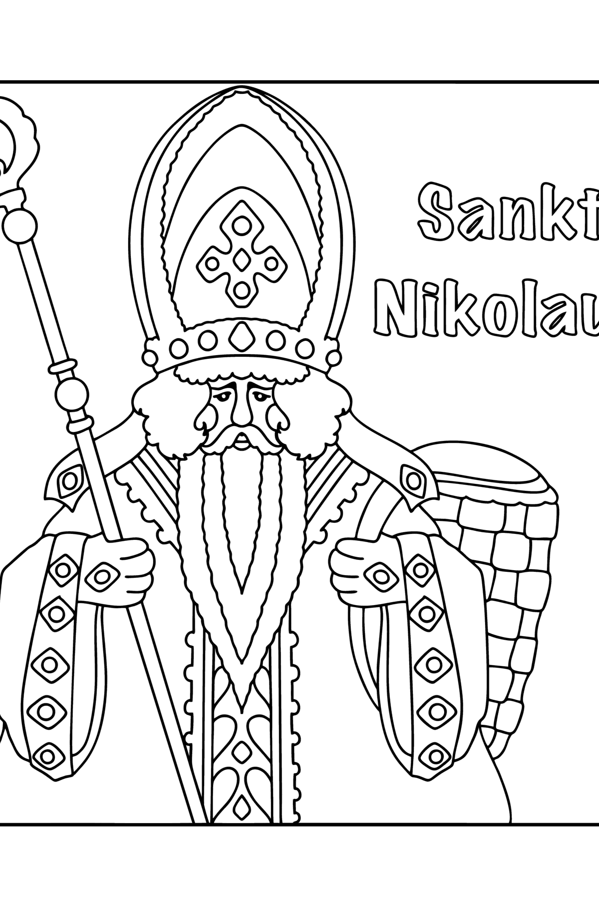 Desenho São Nikolaus para colorir - Imagens para Colorir para adultos