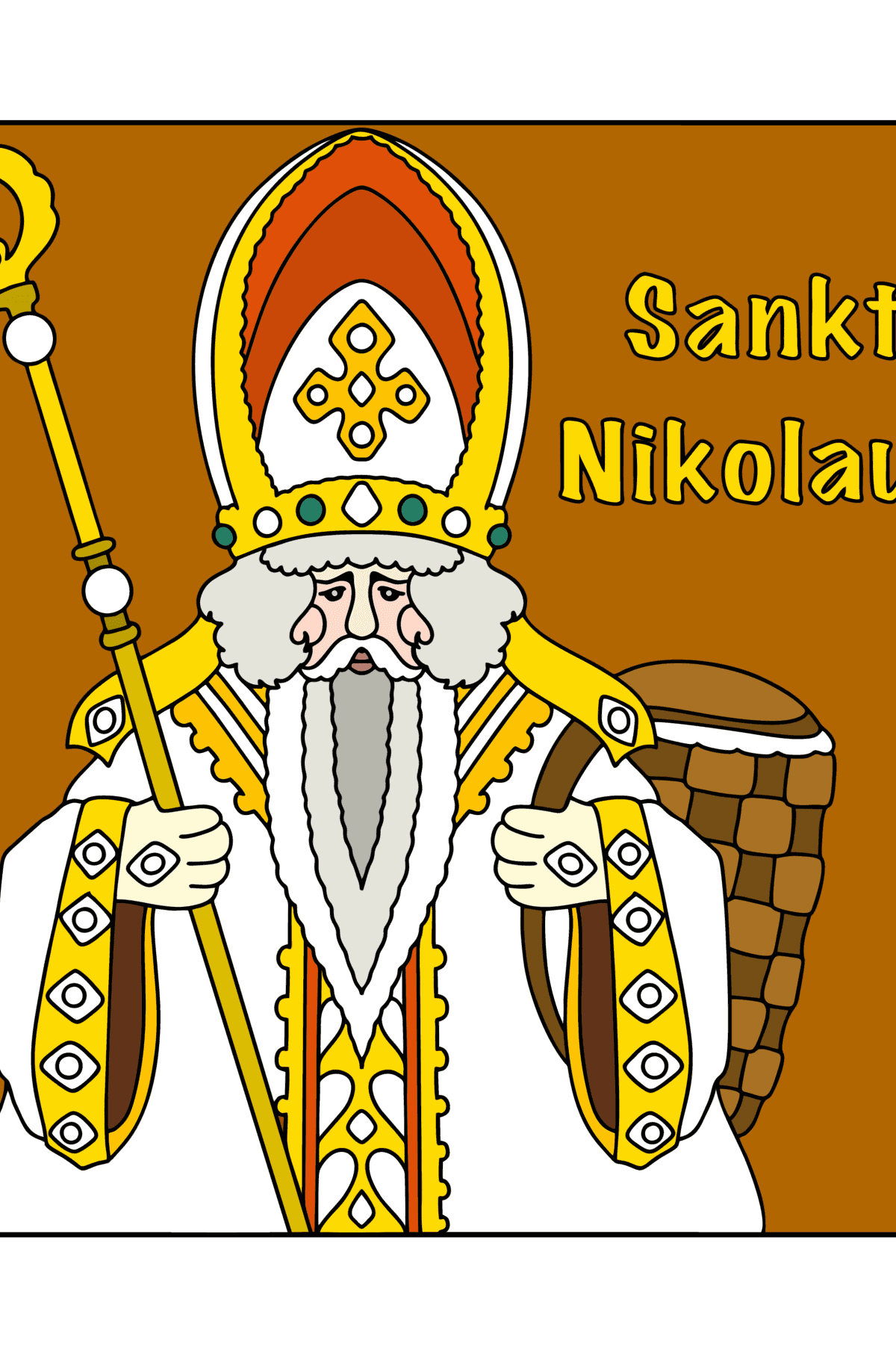 Ausmalbild Saint Nikolaus - Malvorlagen für Erwachsene