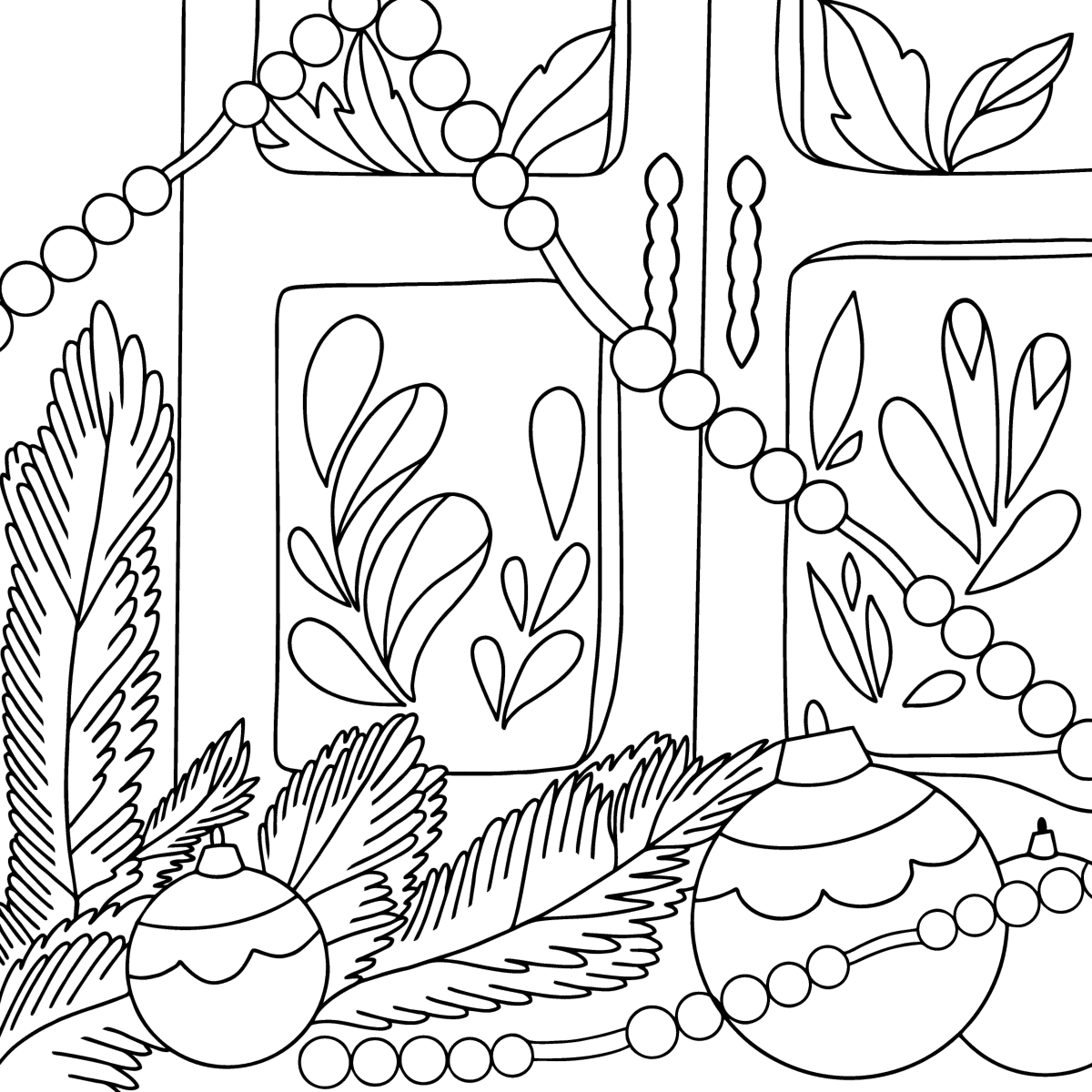 Snow patterns - Christmas coloring pages online and printable