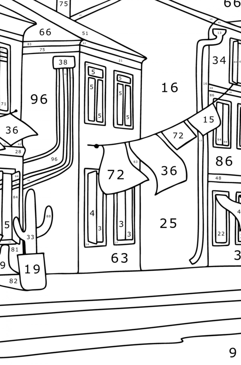 The streets of mexico coloring page coloring for adults