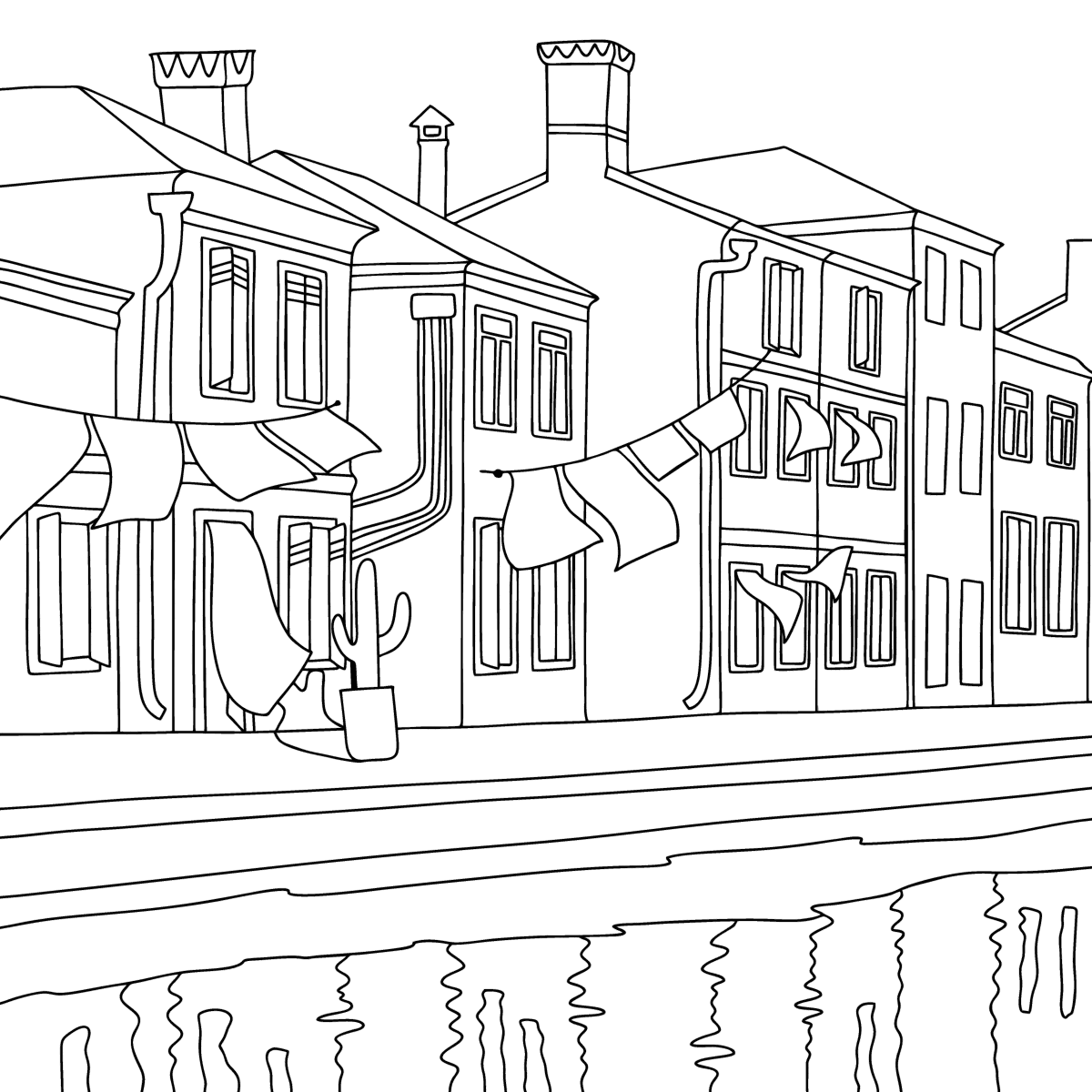 The Streets Of Mexico Coloring Page Coloring for Adults the-streets-of-mexico-coloring-page-coloring-for-adults