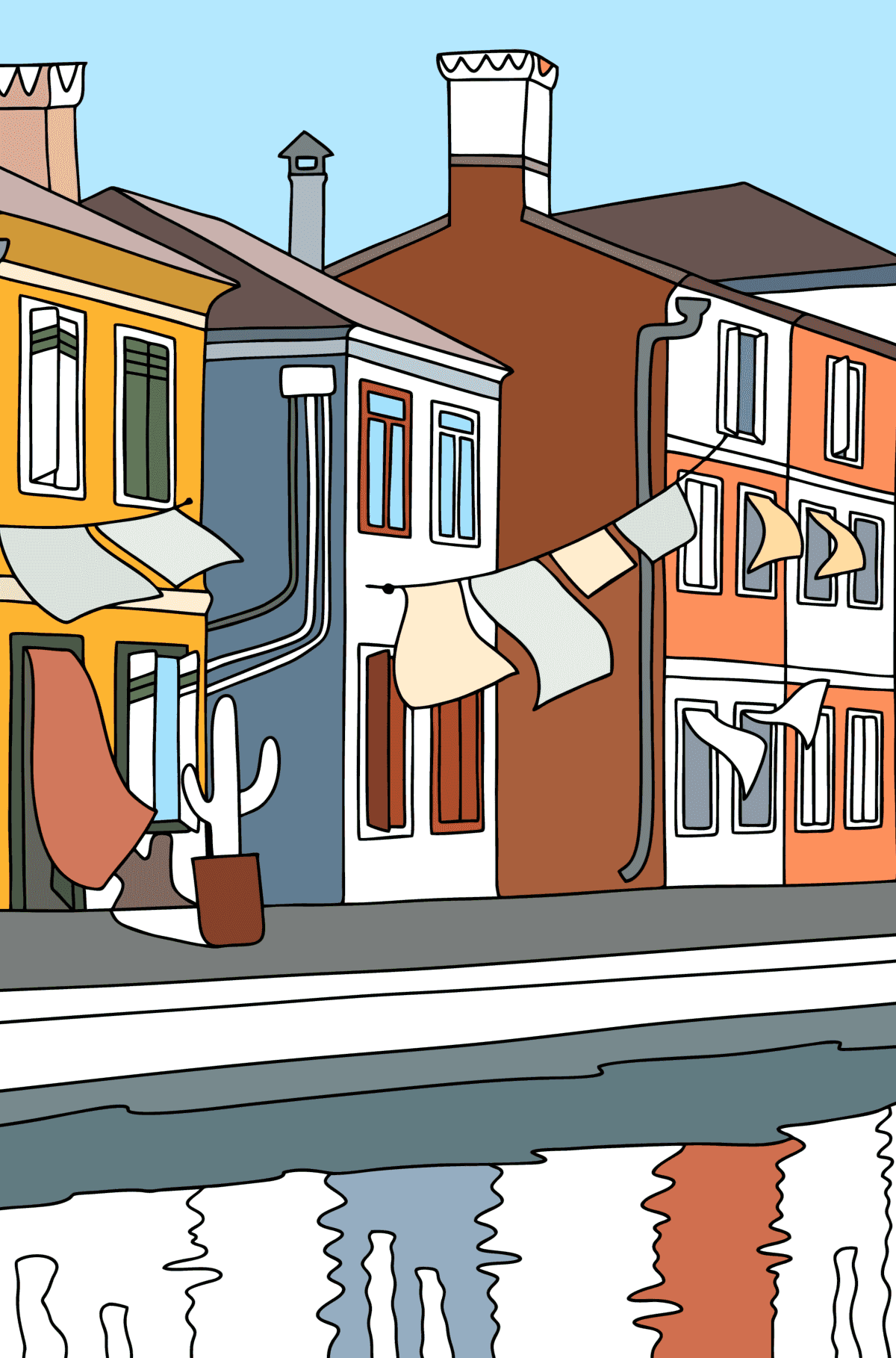 Desenho As ruas do México para colorir - Imagens para Colorir para adultos