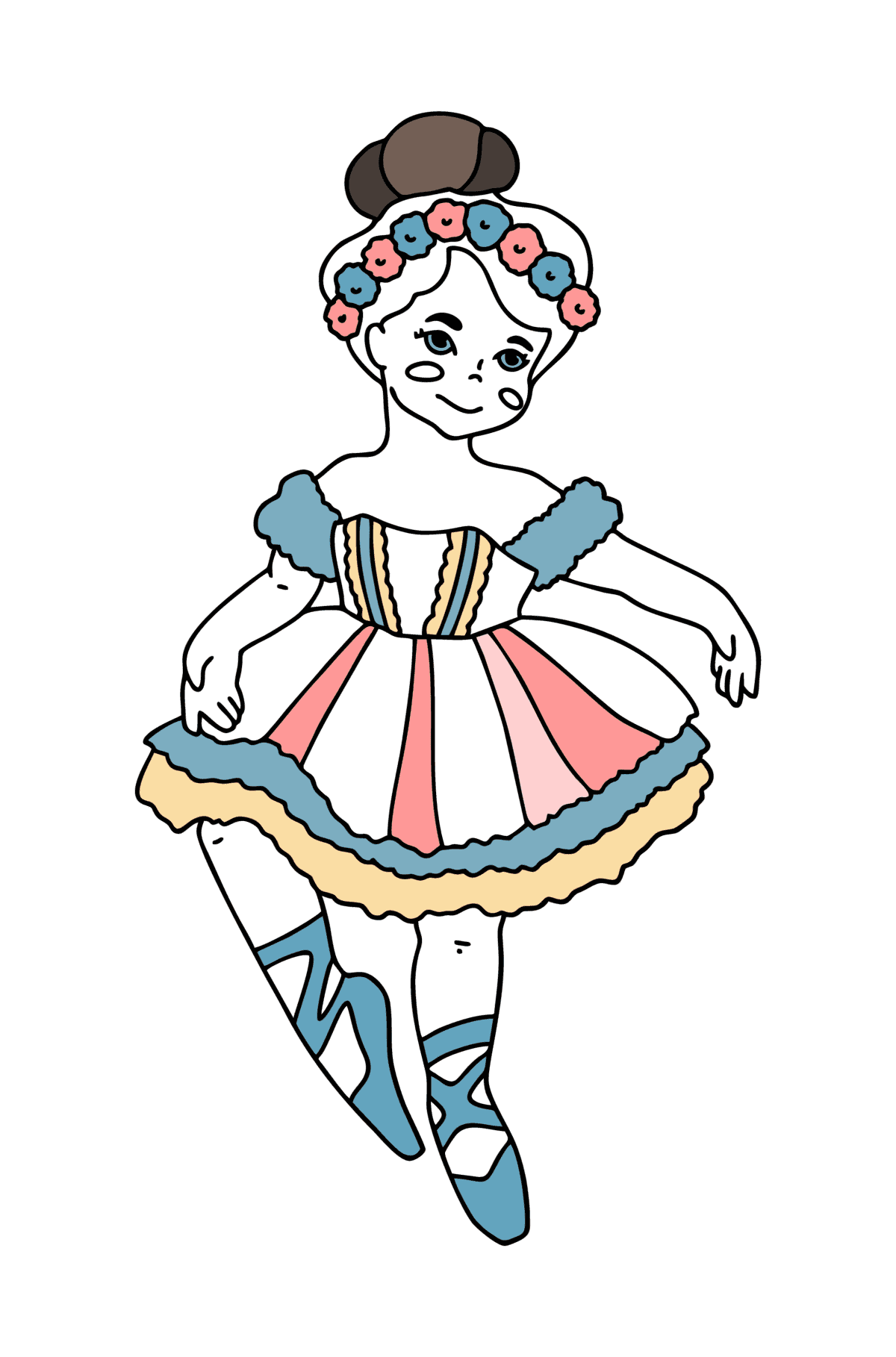 Tegning til fargelegging Ballerina for barn - farge bok