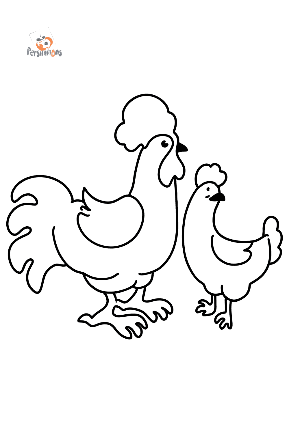 Coloring page Chicken family for Kids - Play online for Free