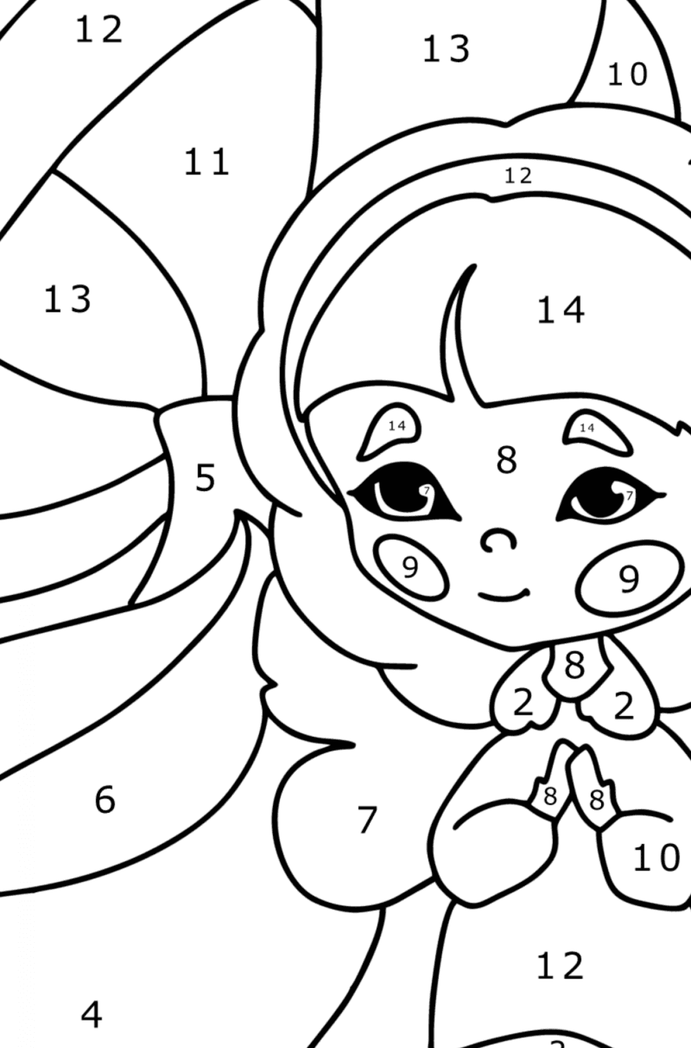 Coloring page Fairy and mushroom for Kids - Play online for Free