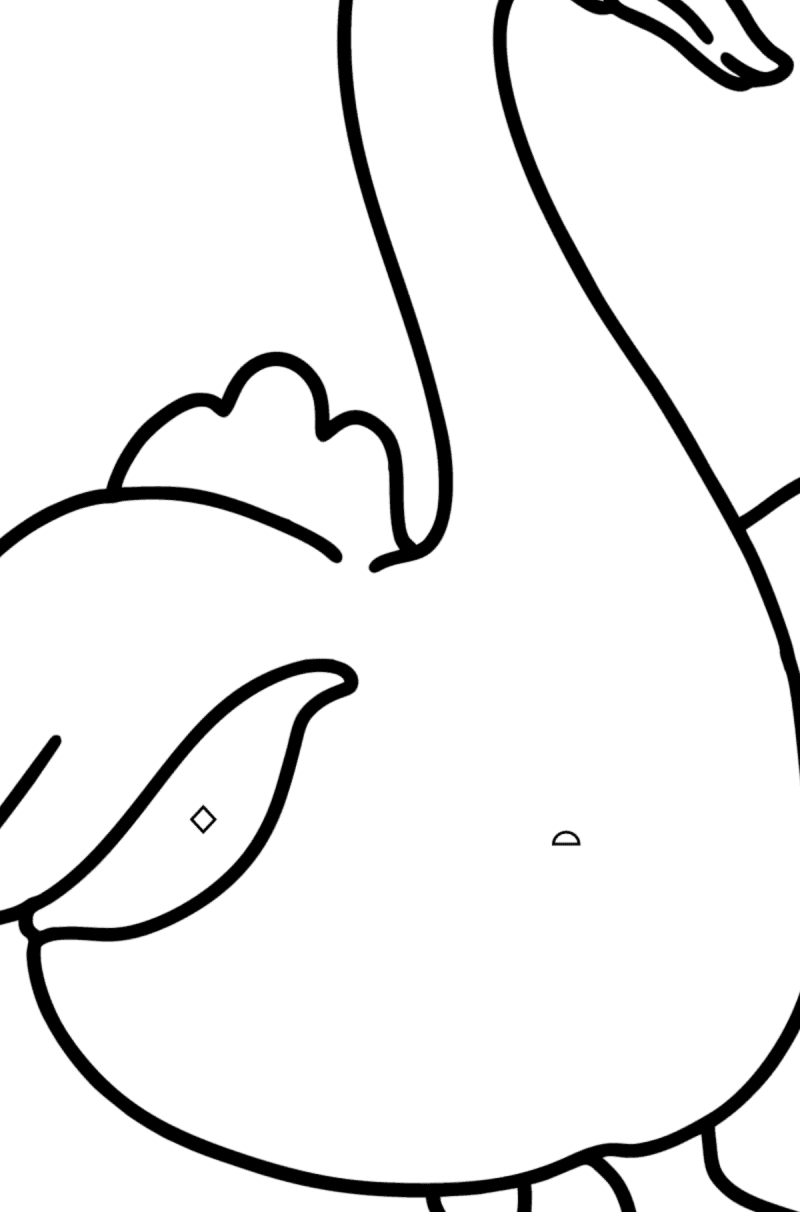 Mewarnai gambar Angsa cantik untuk anak-anak - pilih dan warnai