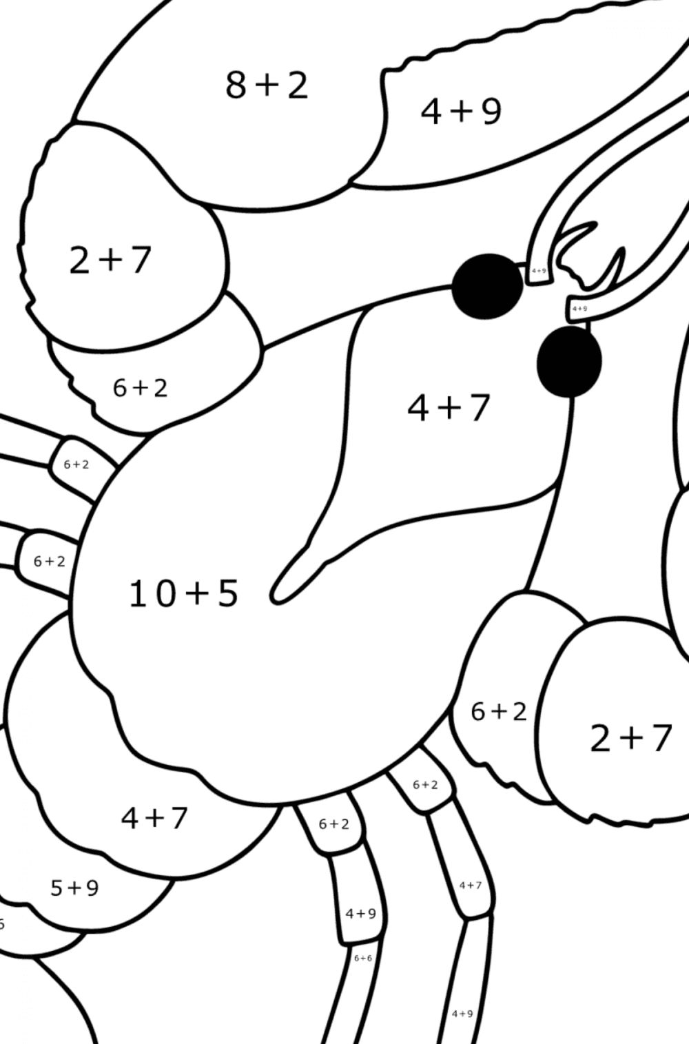 Coloring page lobster for kids play online for free