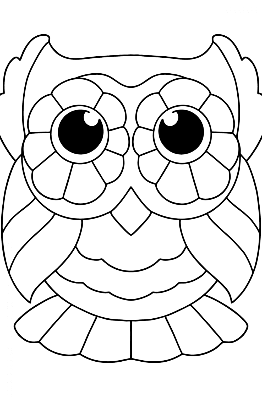 Coloring page Owl with patterns for Kids - Play online for Free