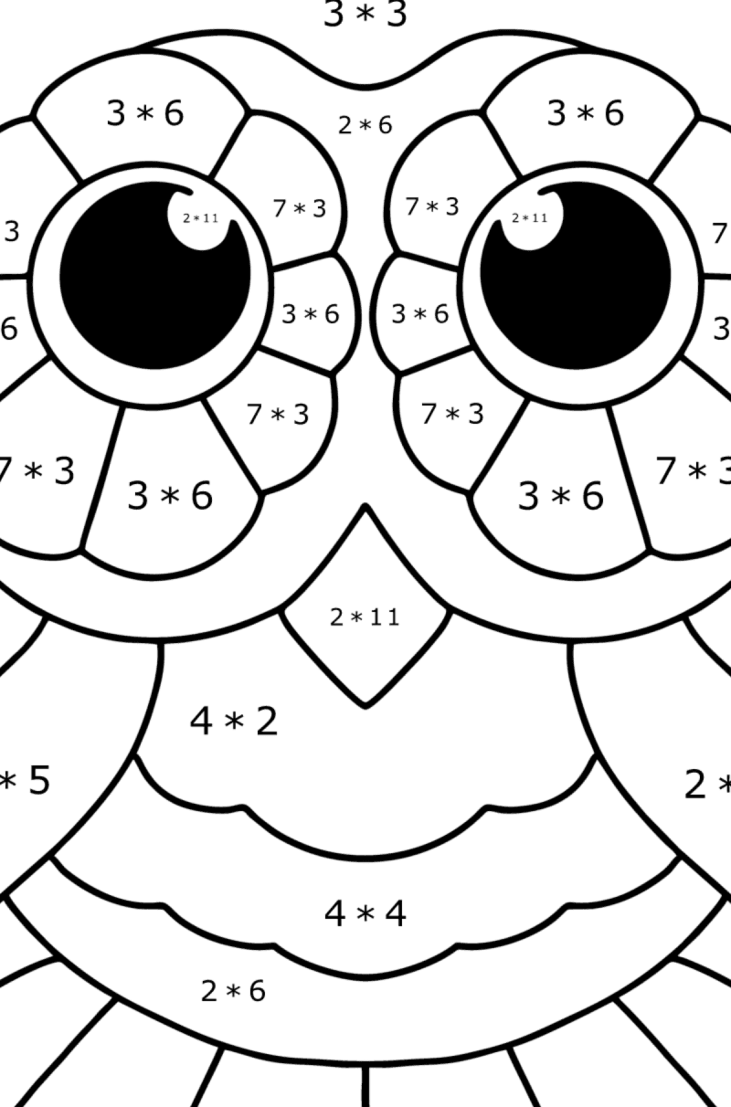 Coloring page Owl with patterns for Kids - Play online for Free