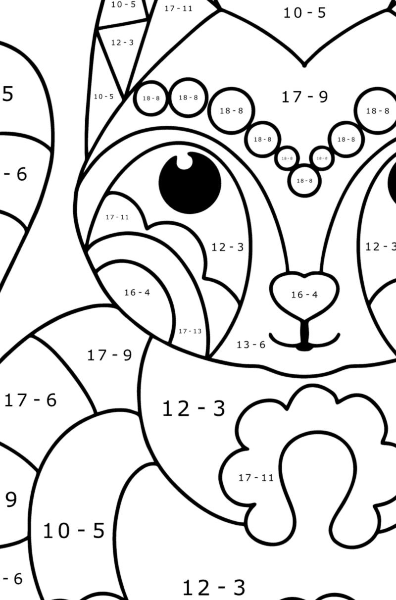 Coloring page Raccoon with patterns for Kids - Play online for Free