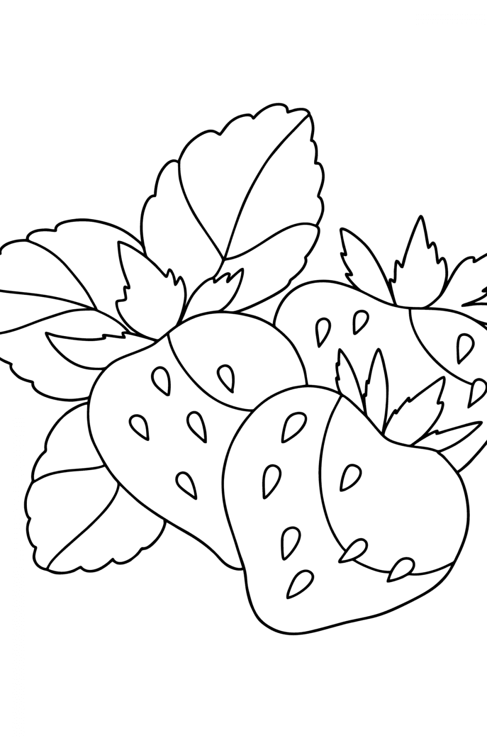 Coloring page Ripe strawberries for Kids - Play online for Free