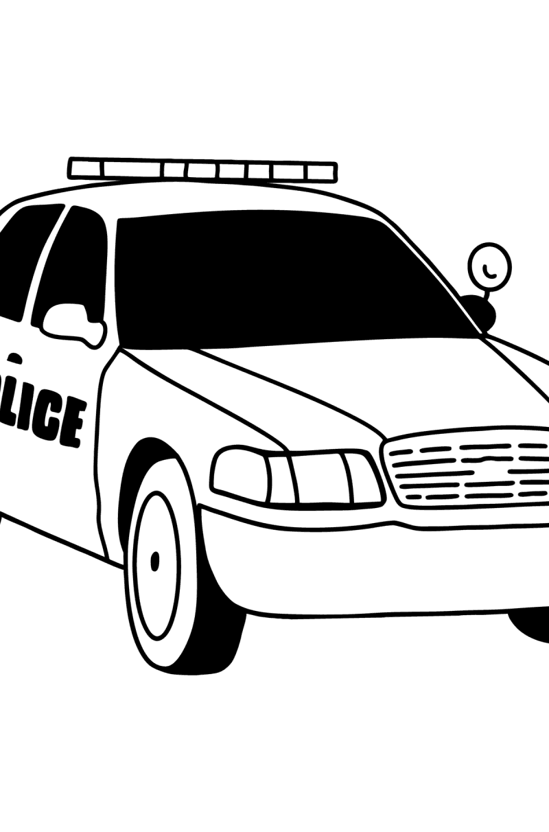 Coloring page Police car from America for Kids - Play online for Free