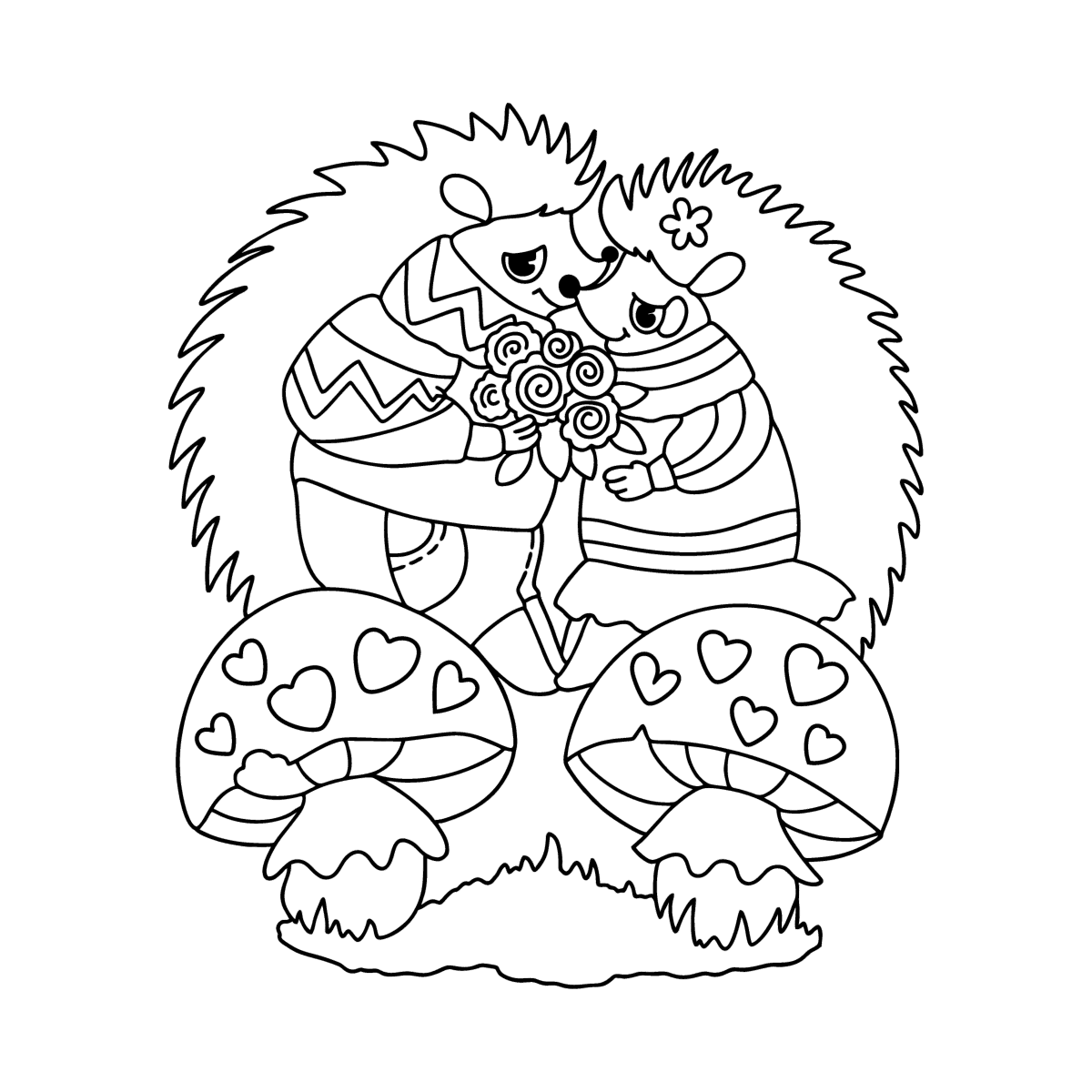 Cute hedgehogs cute coloring pages for adults online