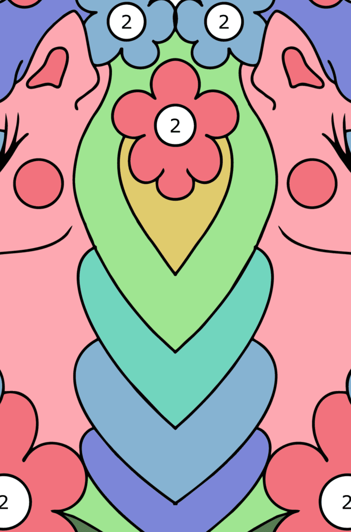 Omalovánka Pohádkový jednorožec - hrát podle čísel pro dospělé