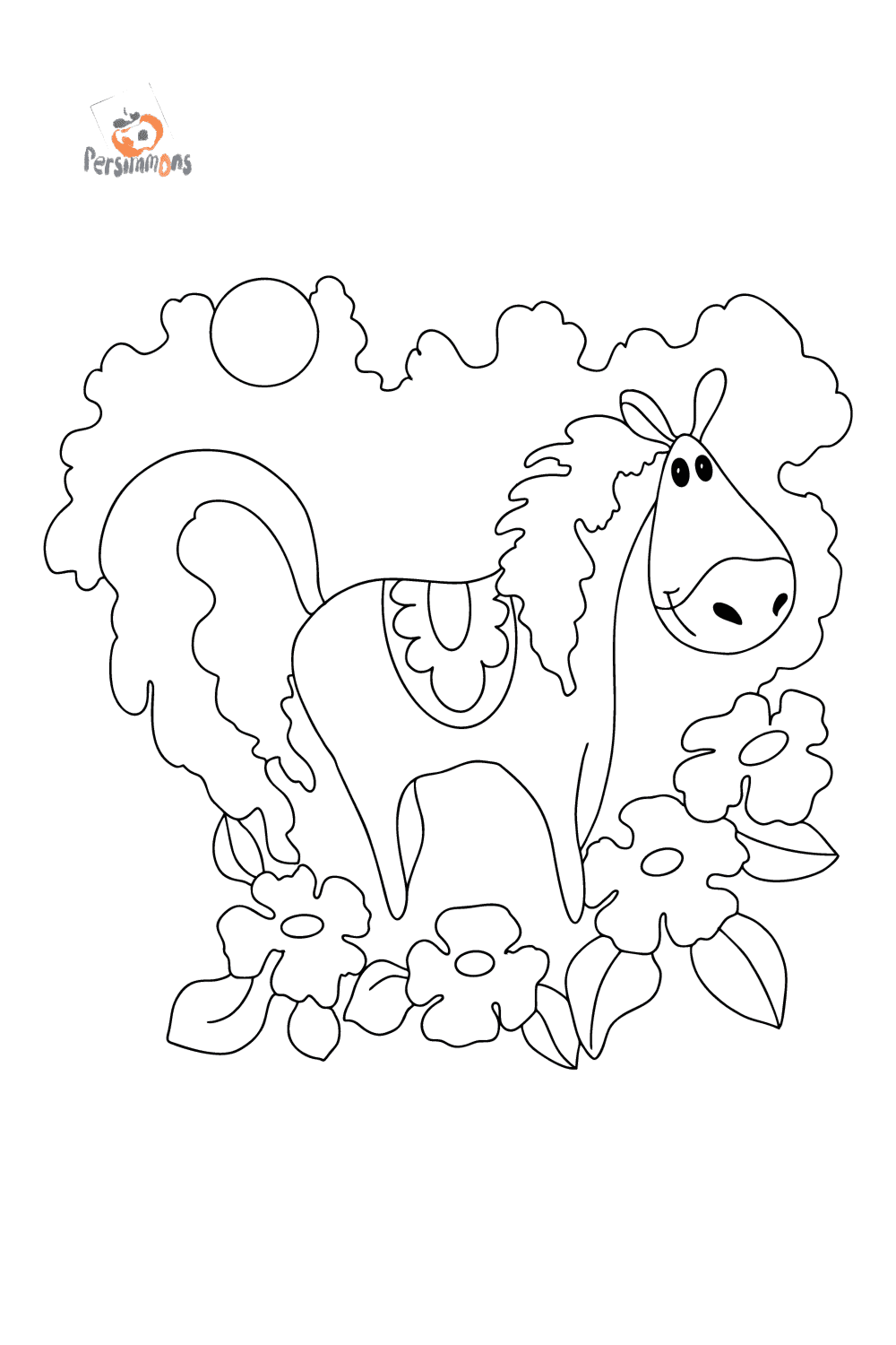 funny-horse-cute-coloring-pages-for-adults-online