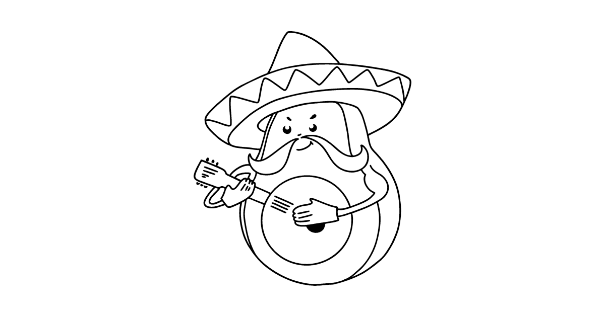 Good avocado - Cute coloring pages for Adults online