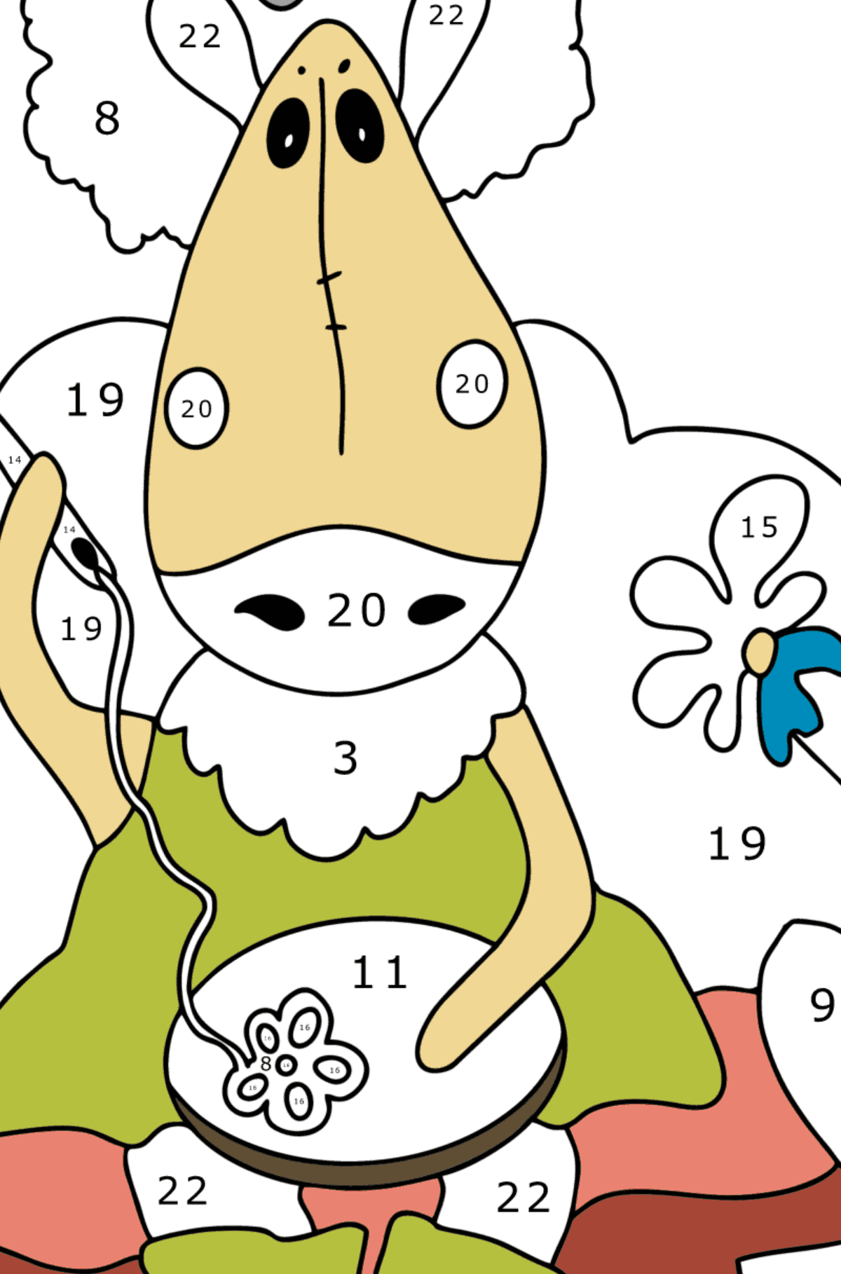 Coloring page Romantic horse - Coloring by Numbers for Adults