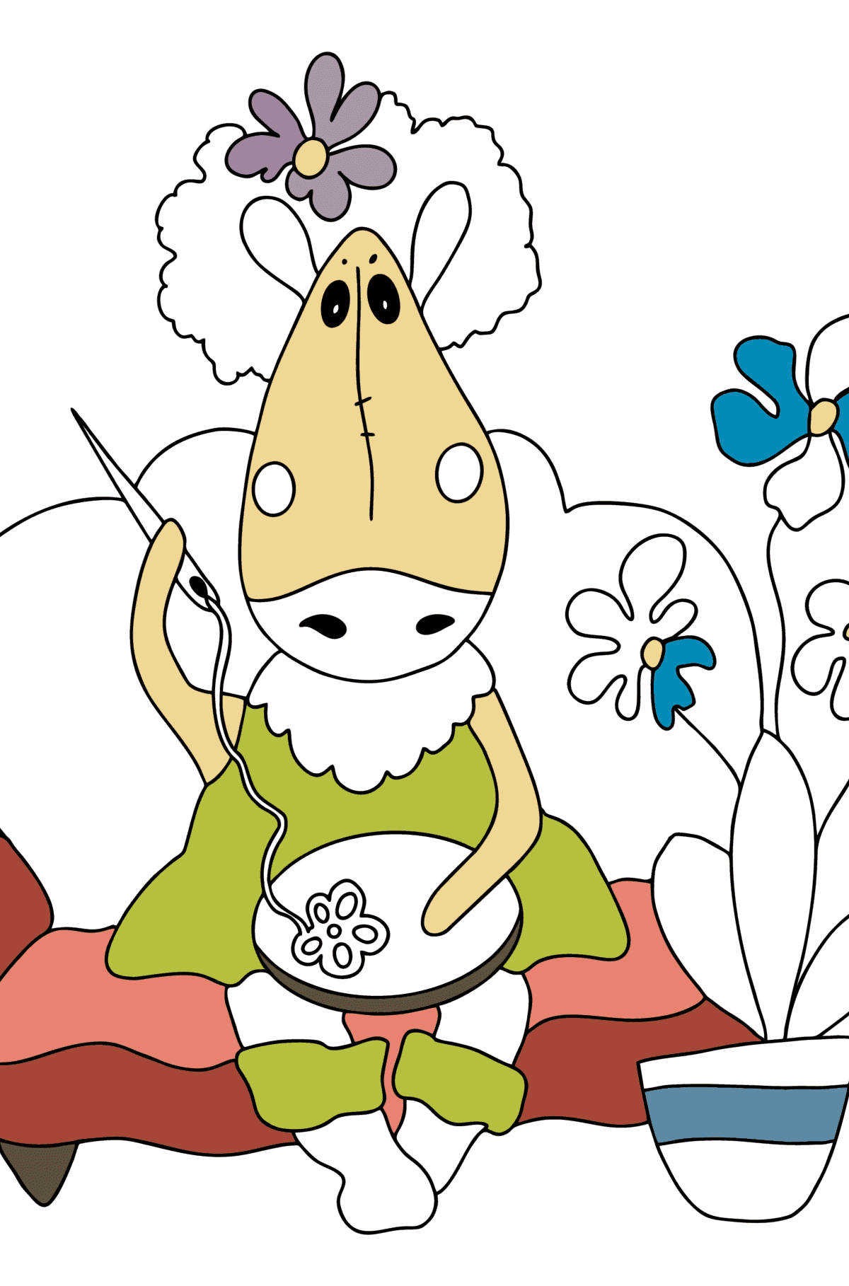 Раскраска Романтичная лошадка - Раскраски для Взрослых