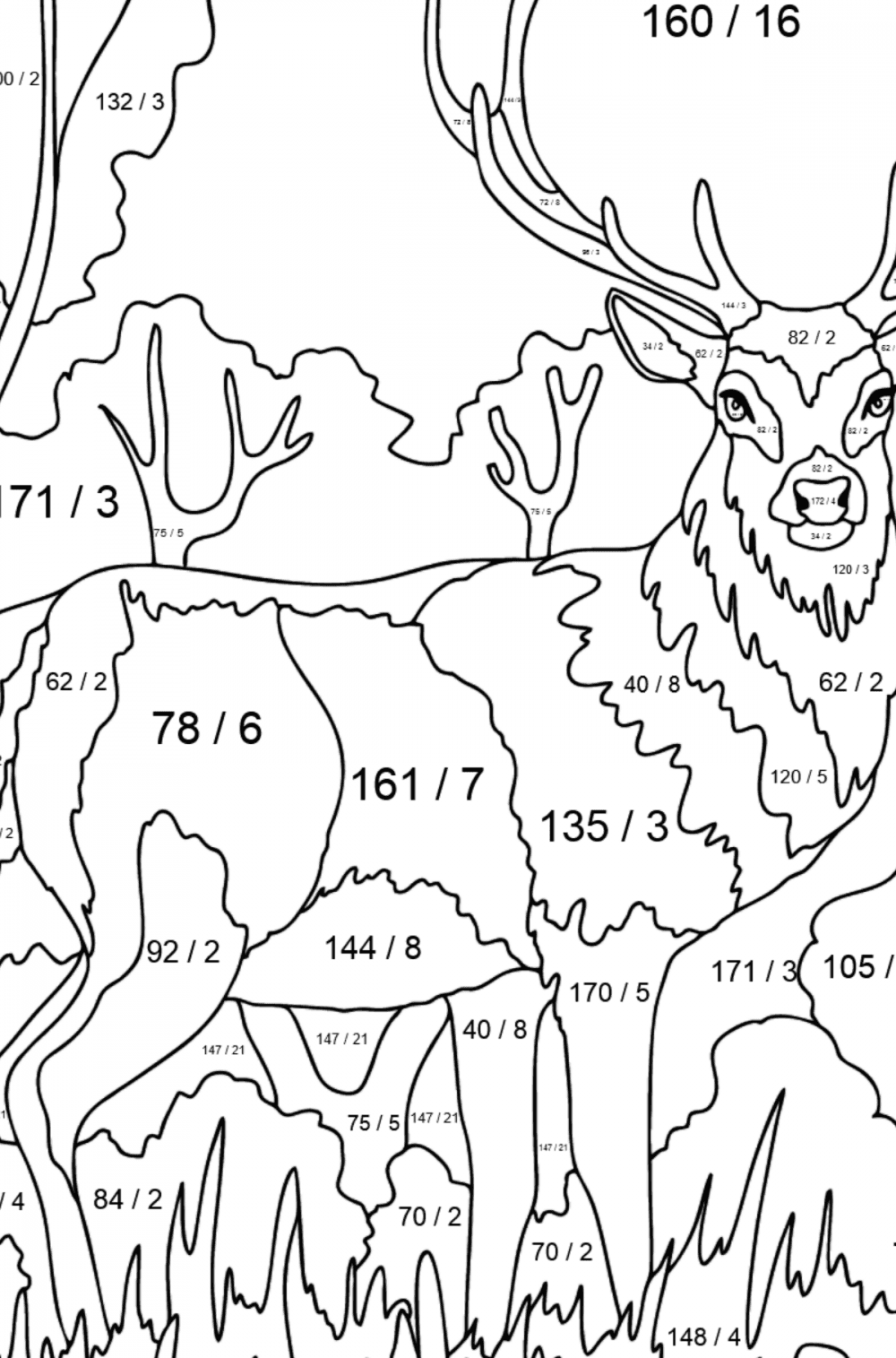 Noble deer - Deer Coloring Pages for Adults for Free