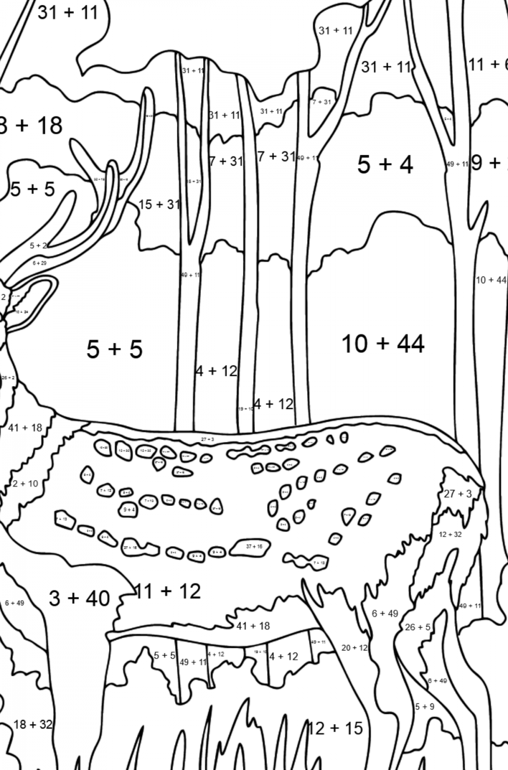 Dappled deer - Deer Coloring Pages for Adults for Free