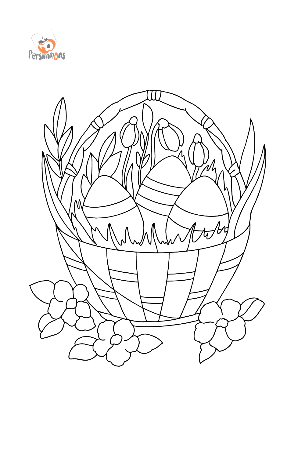 Easter basket - Easter coloring pages for Adults online and printable