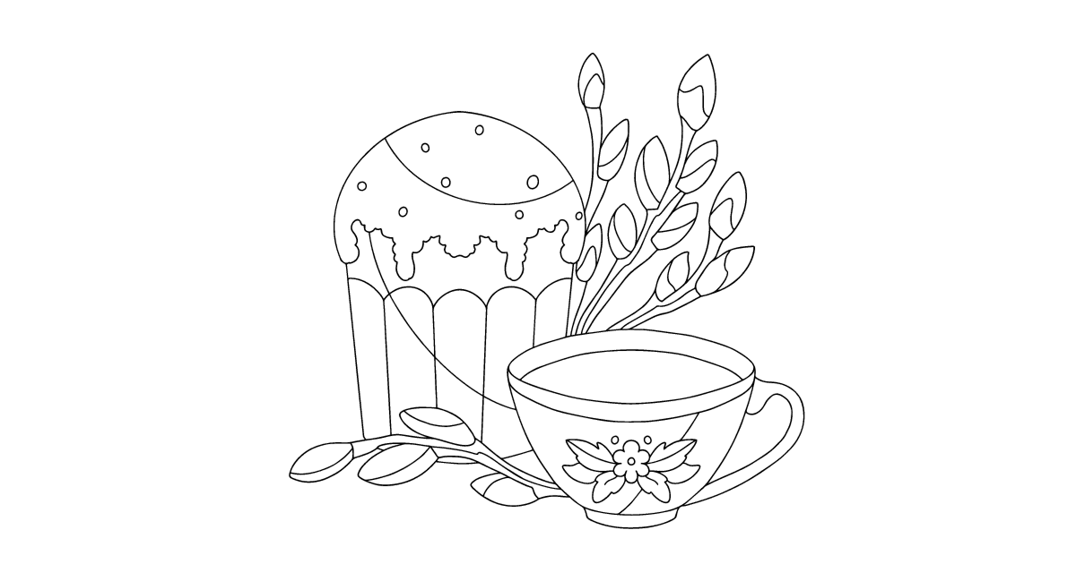 Easter cake - Easter coloring pages for Adults online and printable