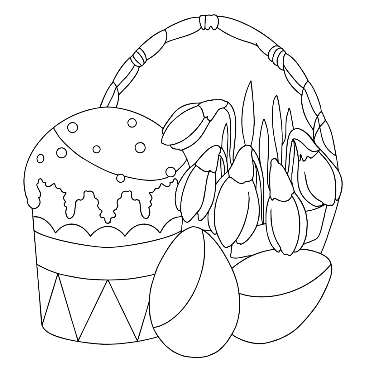 Картинки пасхальный кулич раскраска