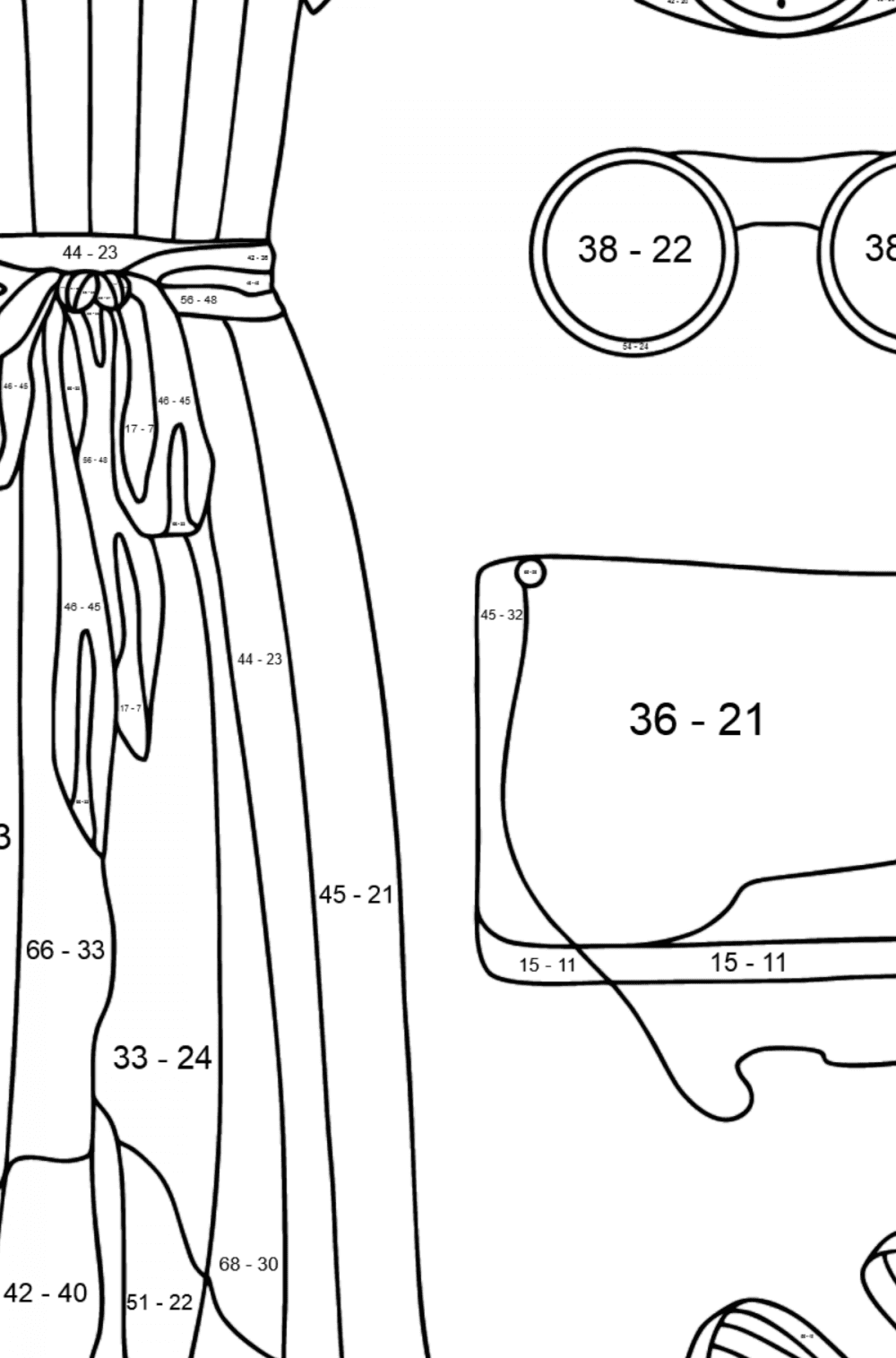 Gentle summer female image - Fashion & Style coloring pages