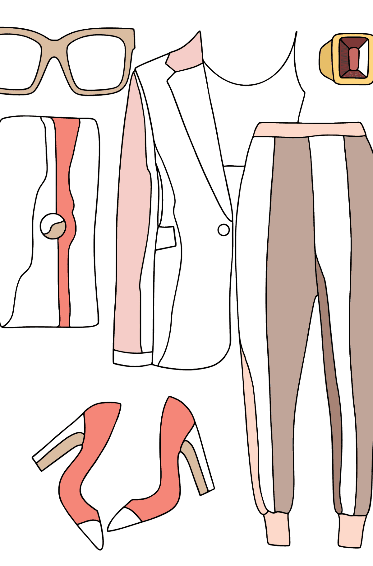 Coloriage Tailleur-pantalon - Coloriages pour adultes