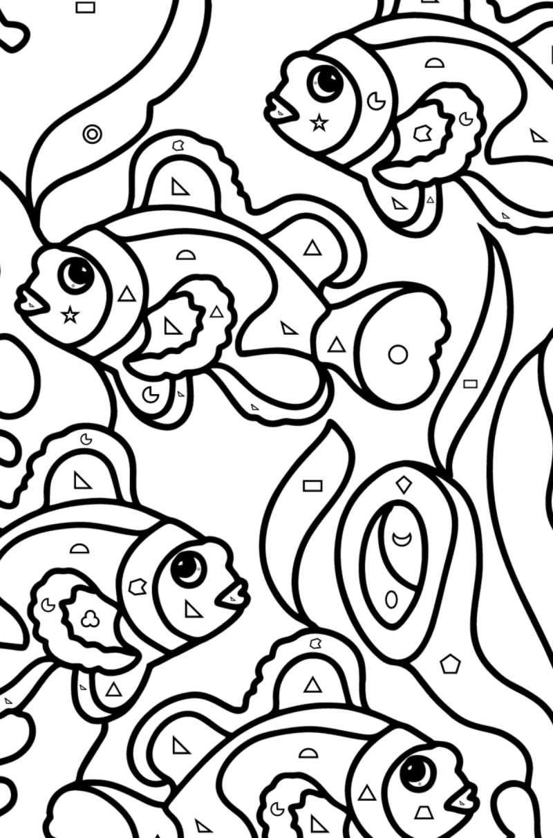 Clown fish - Fish coloring pages for Adults online and printable