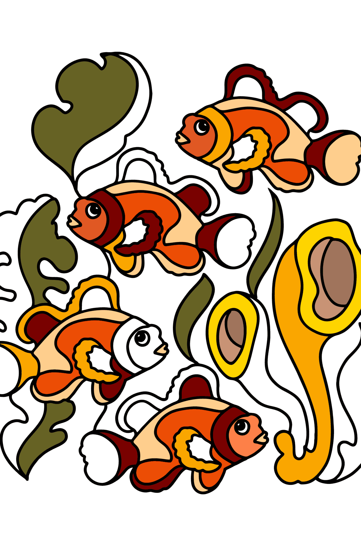 Dibujo de Pez Payaso para colorear - Dibujos para Colorear para Adultos