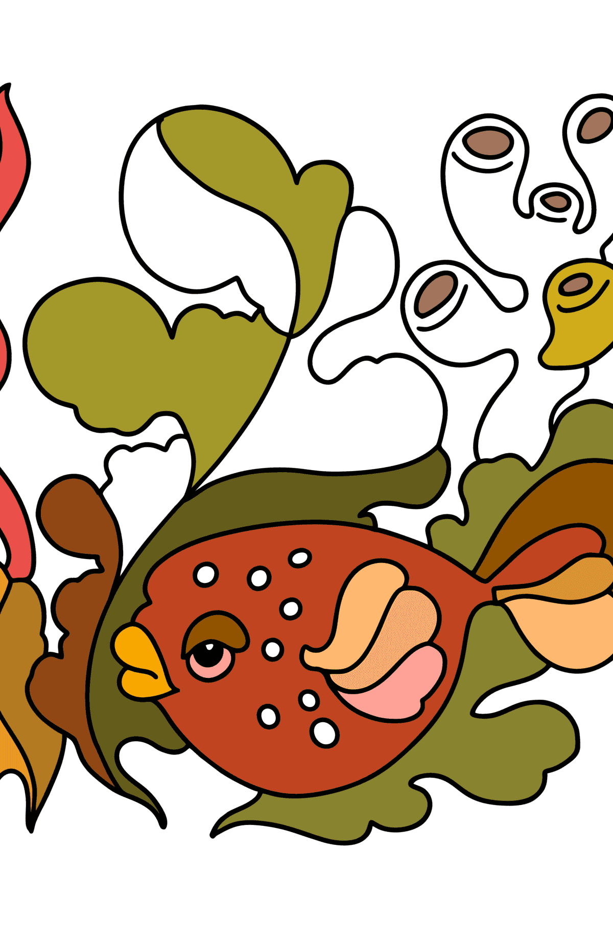 Hedgehog fish coloring page - Coloring Pages for Adults