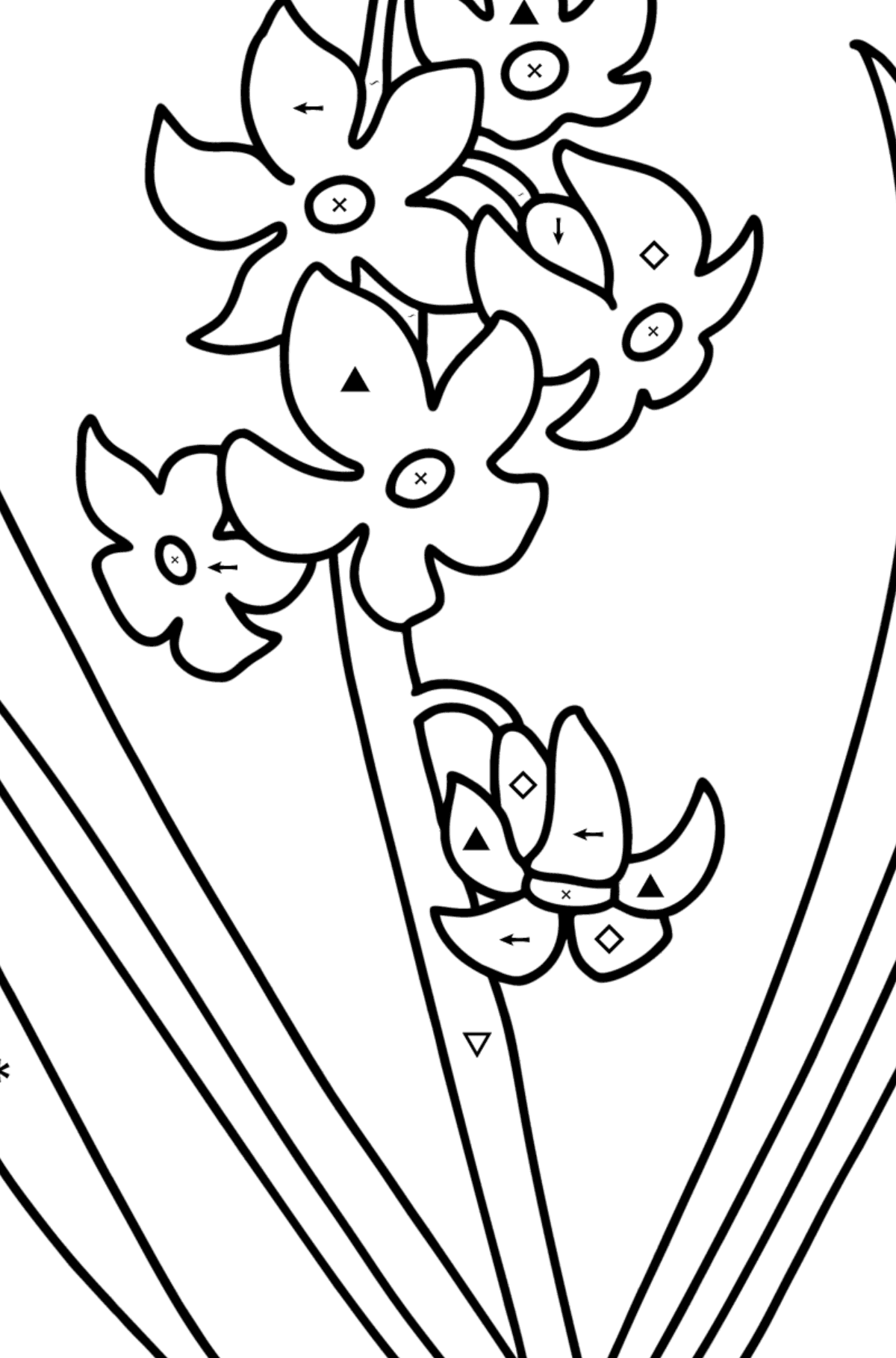 Blue Hyacinths - Flowers Coloring Pages for Adults Online