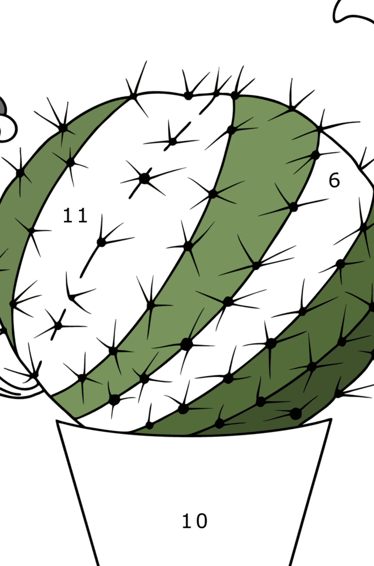 Coloring page Bolivia cactus - Coloring by Numbers for Adults