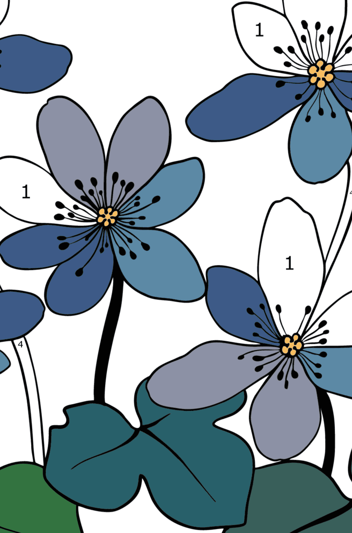 Målarbild Tidiga vårblommor - spela efter siffror för vuxna