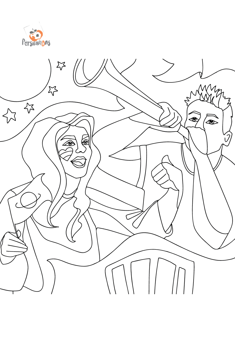 Football and fans coloring page coloring for adults