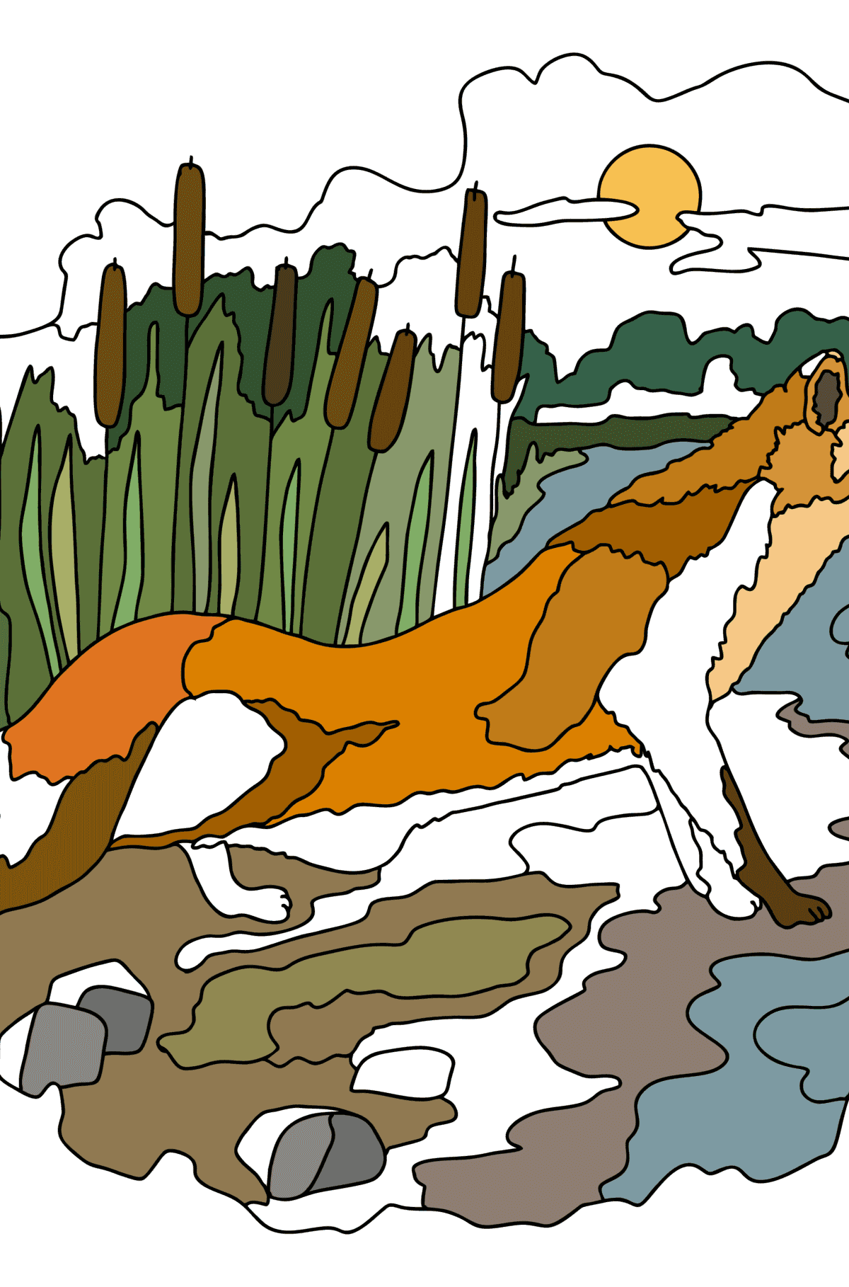 Sly fox coloring page - Coloring Pages for Adults