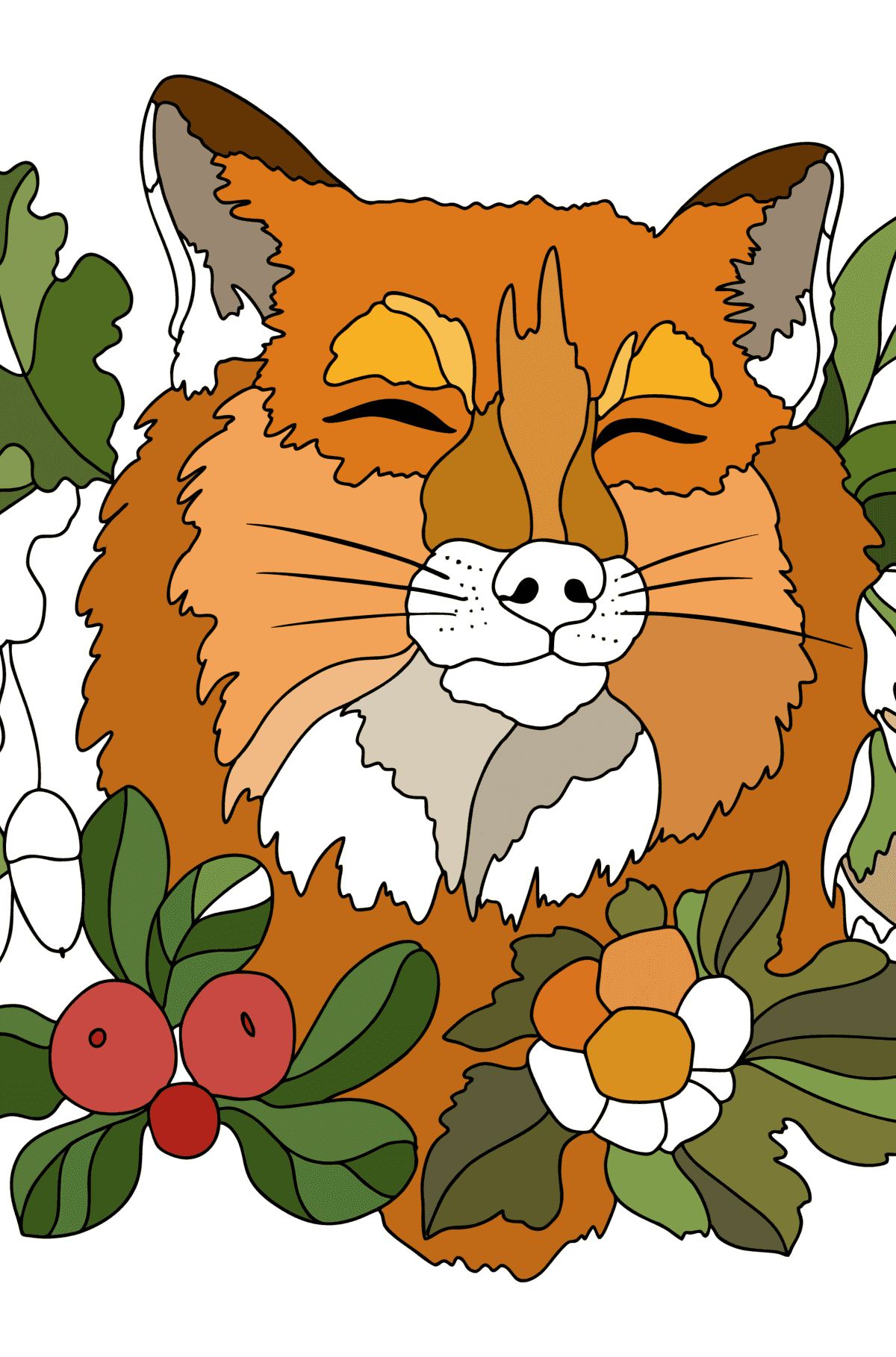 Charming fox coloring page - Coloring Pages for Adults