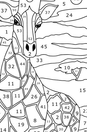 Beautiful giraffe - Giraffes coloring pages for Adults online