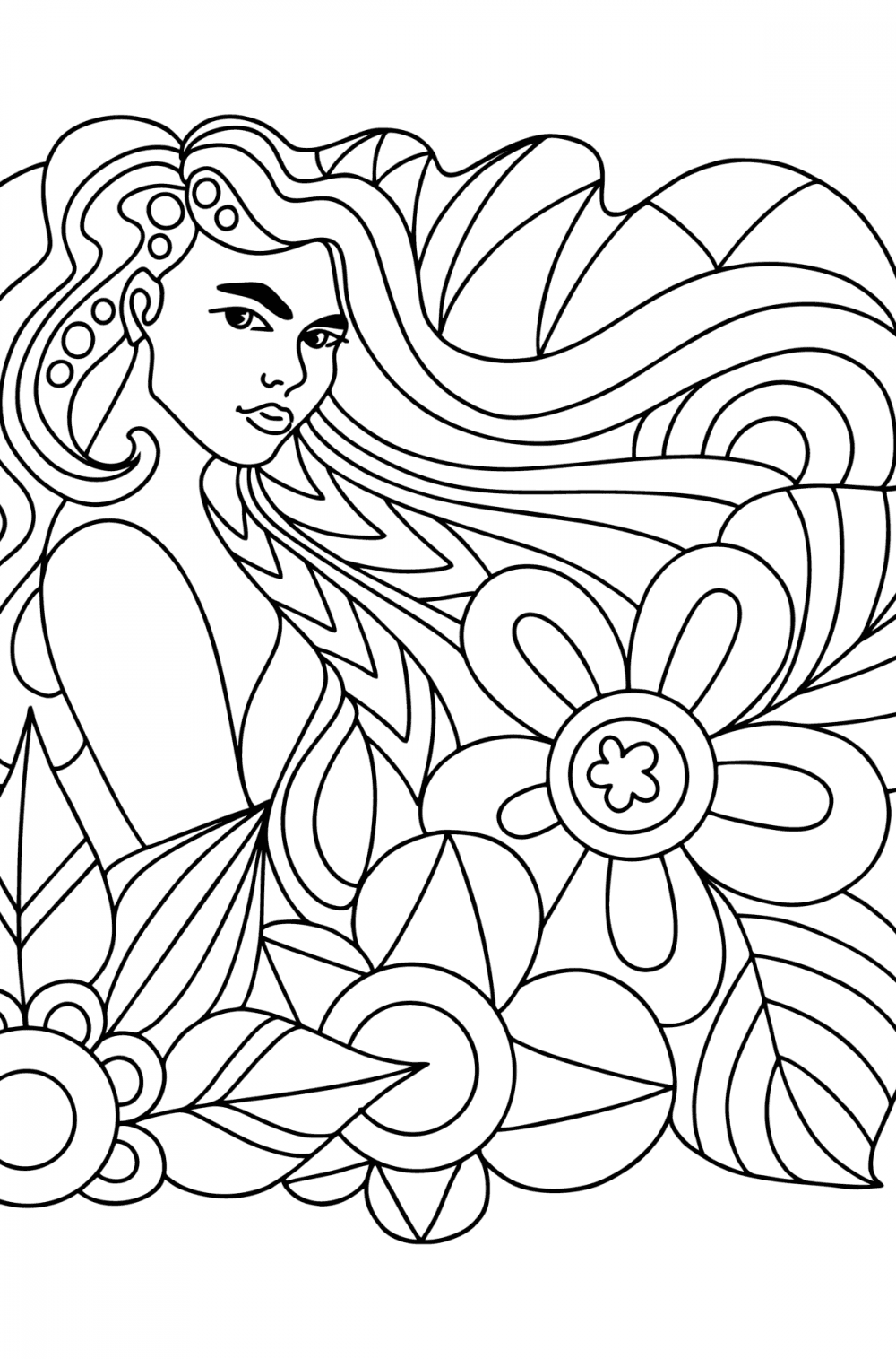 Woman coloring pages - Download, Print, and Color Online for Adults