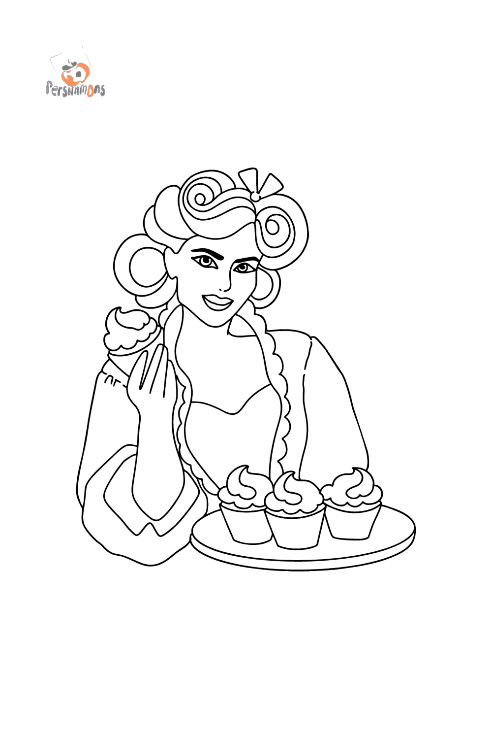 Girl and goodies woman coloring pages for adults print and online