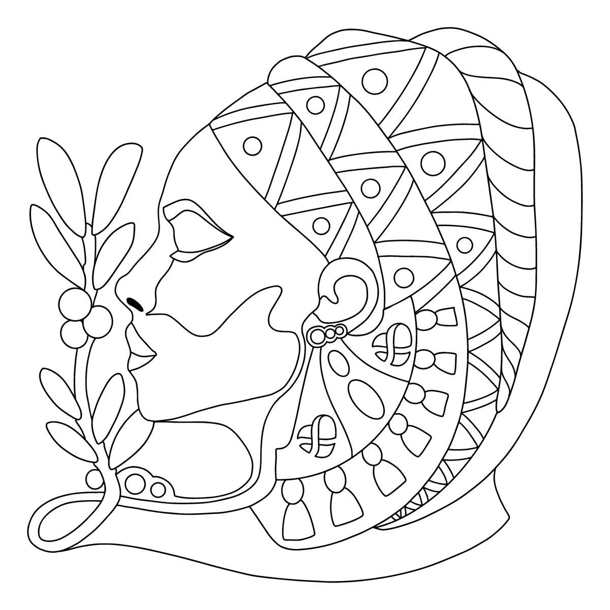 Pretty Girl Face Woman Coloring Pages For Adults Print And Online