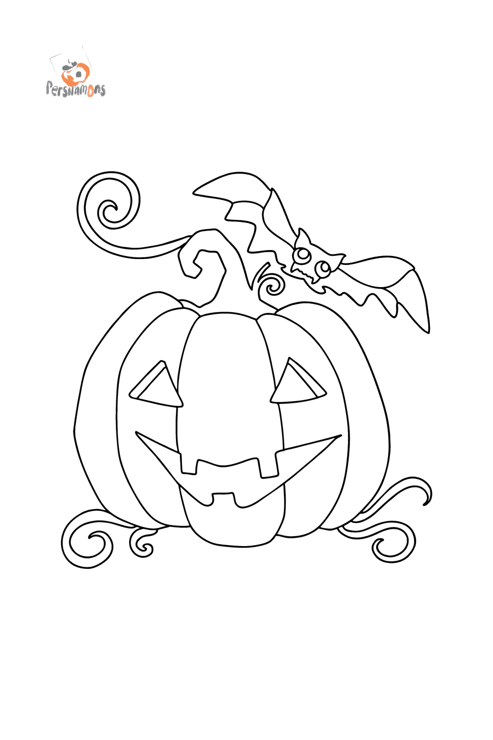 Bat and pumpkin - Halloween Coloring pages for Adults