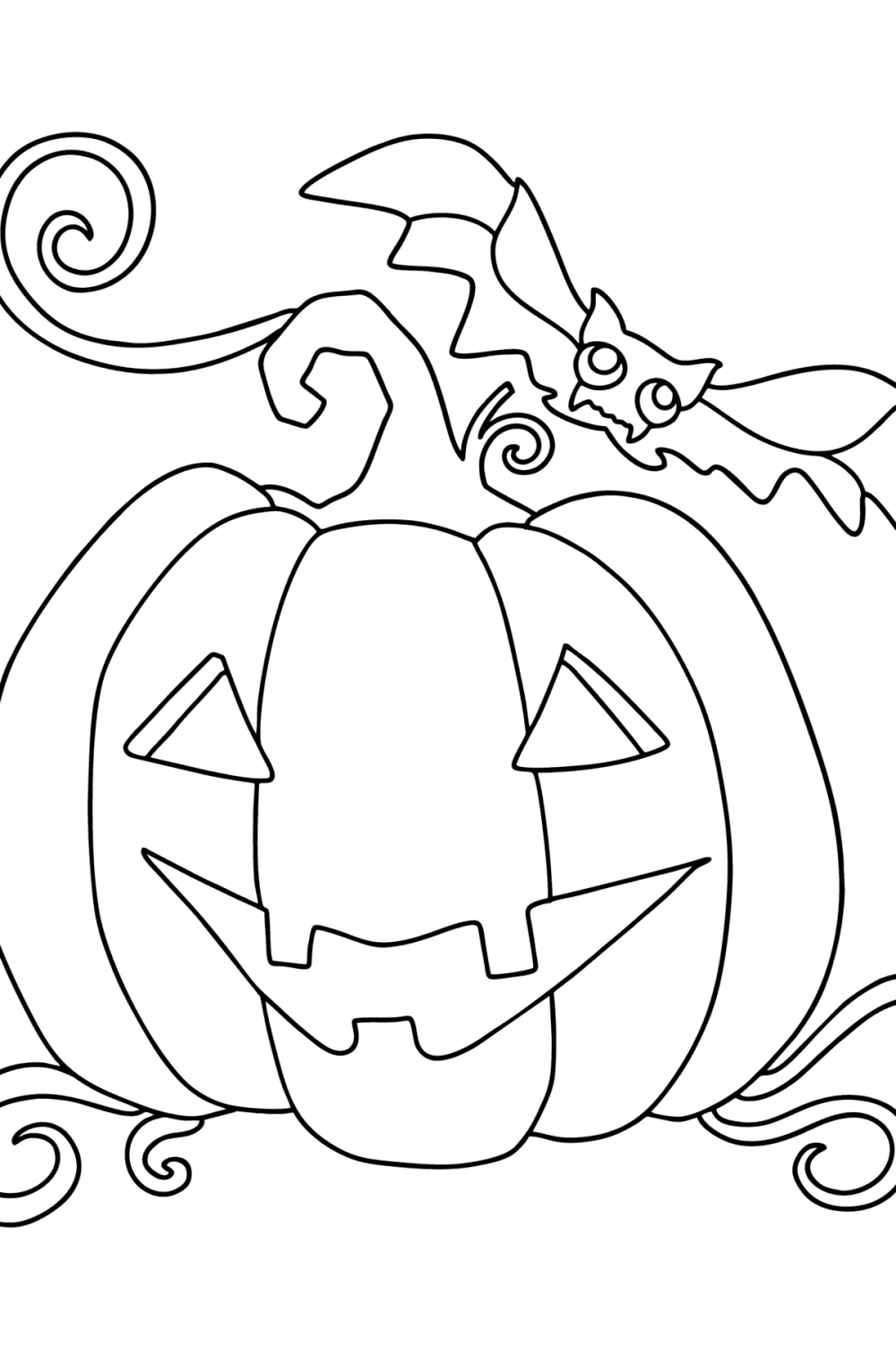 Bat and pumpkin - Halloween Coloring pages for Adults