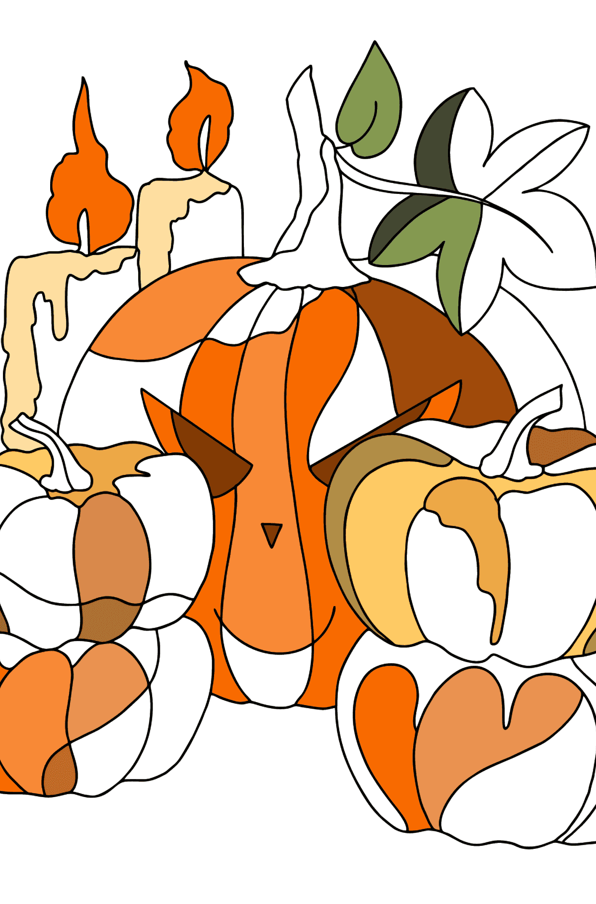Coloring page Holiday pumpkins - Coloring Pages for Adults
