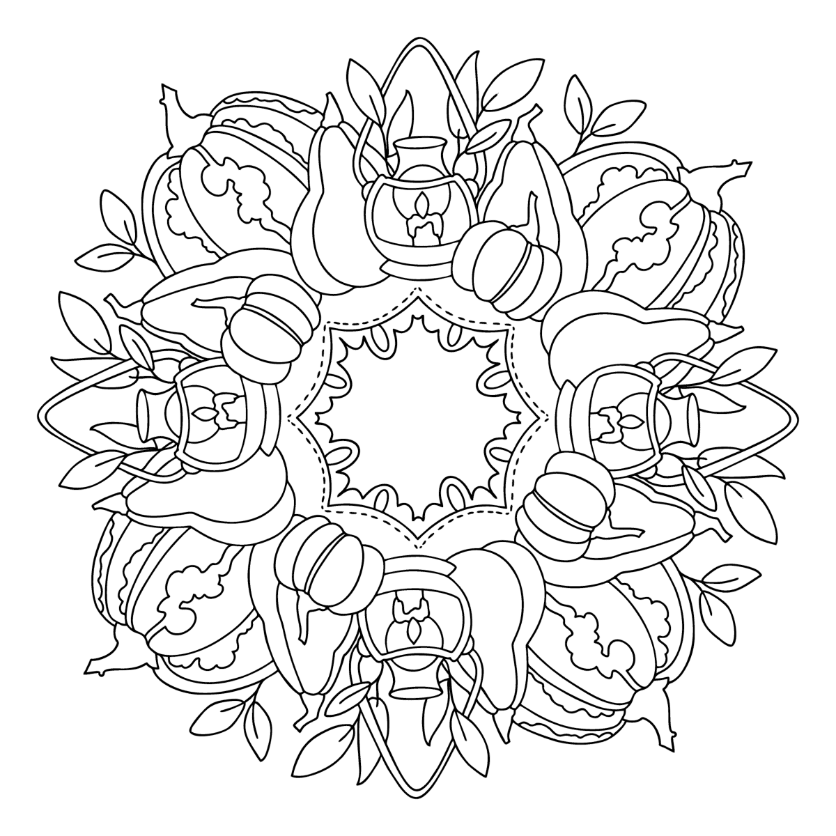 October atmosphere coloring page coloring for adults