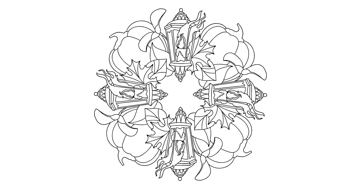 Pumpkin mandala coloring page | Coloring-for-Adults.com